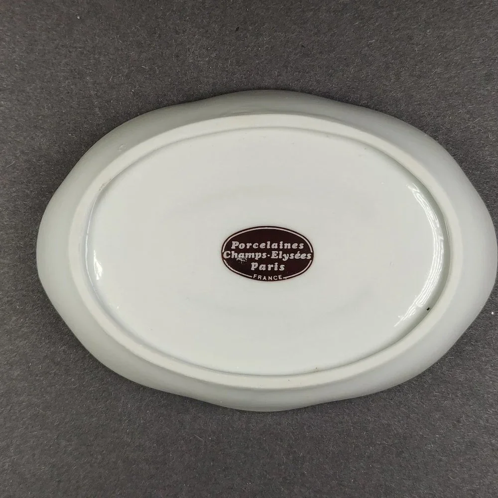 Vintage French Champs Elysées Paris Porcelain Soap Dish Floral 50s/60s